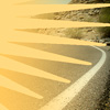 stylized sunbeams on road image