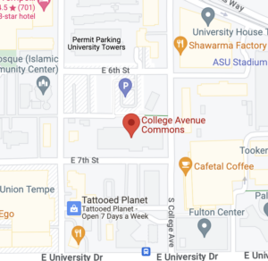 CAVC College Avenue Commons on Google Maps. Address: 660 S College Ave, Tempe, AZ 85281