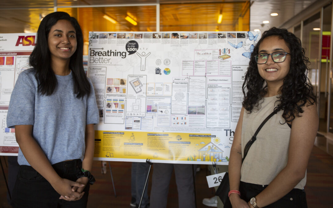 Students share their research in the School of Sustainable Engineering and the Built Environment at an event at the Paul C. Helmick Center at Arizona State University's Tempe campus on Feb. 28, 2025. Photo by Lisa Irish/ ASU